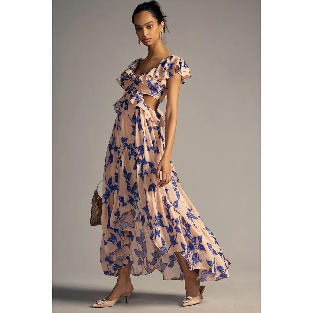 Anthropologie Not So Serious by Pallavi Mohan Ruffled High-Low Dress